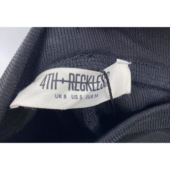 4TH & RECKLESS Annoushka Side Slit Leggings In Black Rib Jersey Small - Picture 8 of 8